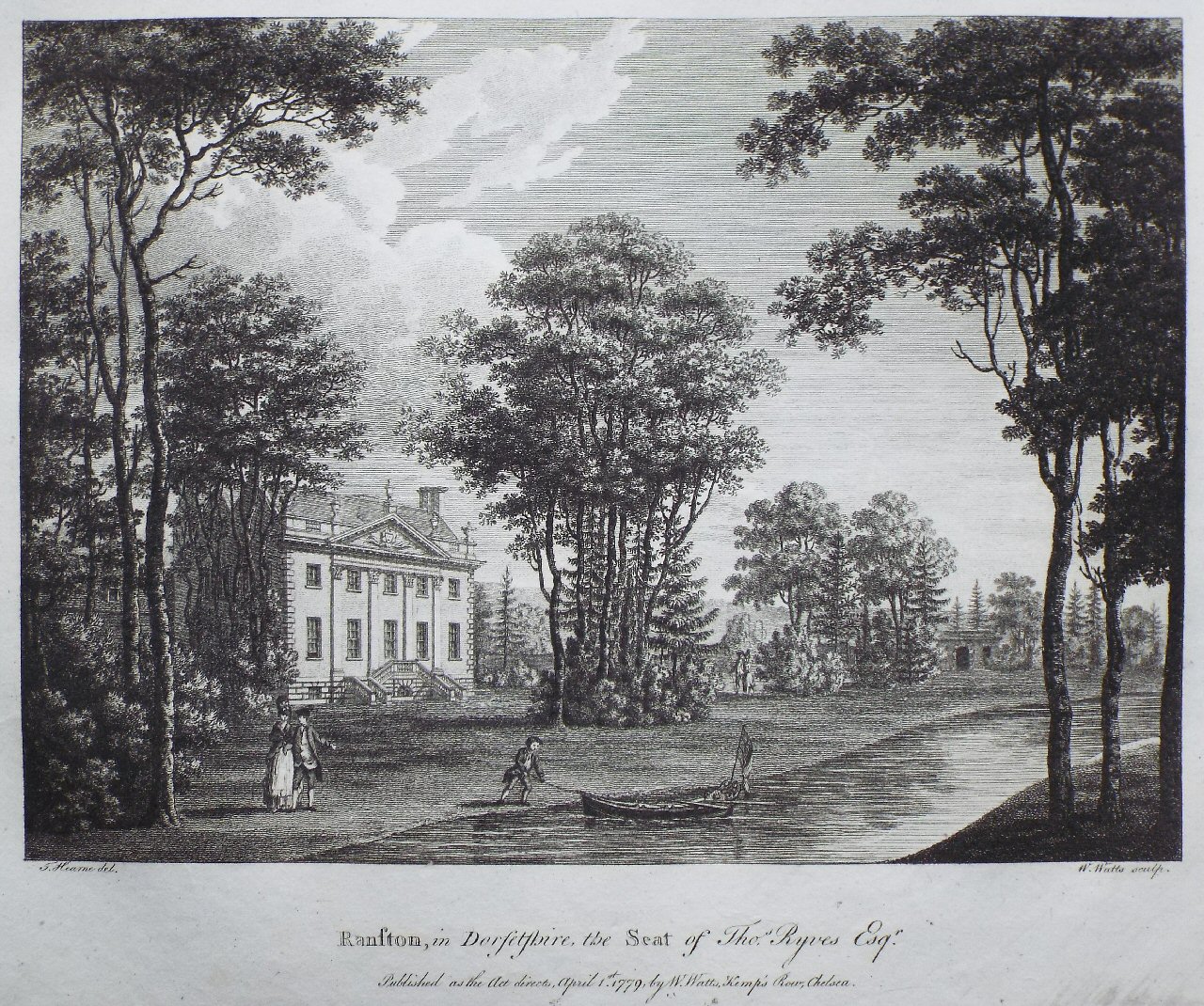 Print - Ranston, in Dorsetshire, the Seat of Thos Ryves Esqr. - Watts